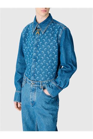 Camicia Denim Ls Moon Laser Blu Lavaggio MARINE SERRE | USI035ACDEN0002BL05